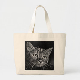 Bag Art Cat Ansikte Jumbo Tygkasse