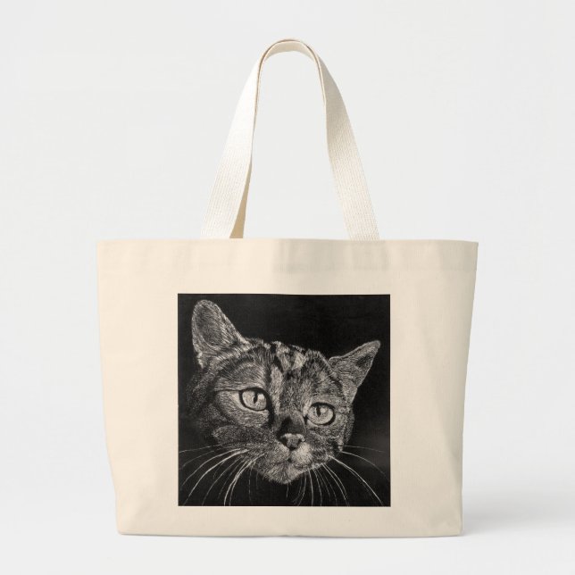 Bag Art Cat Ansikte Jumbo Tygkasse (Framsidan)