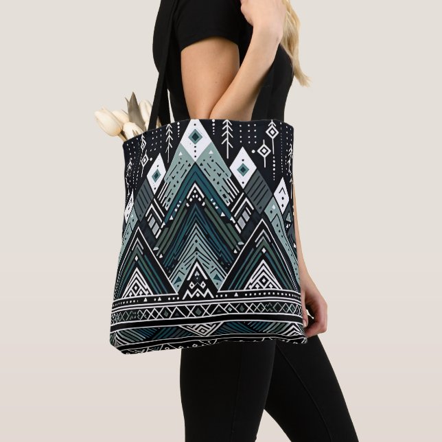 Bag av bergstopp, stam Geometric Tote Bag Tygkasse (Närbild)