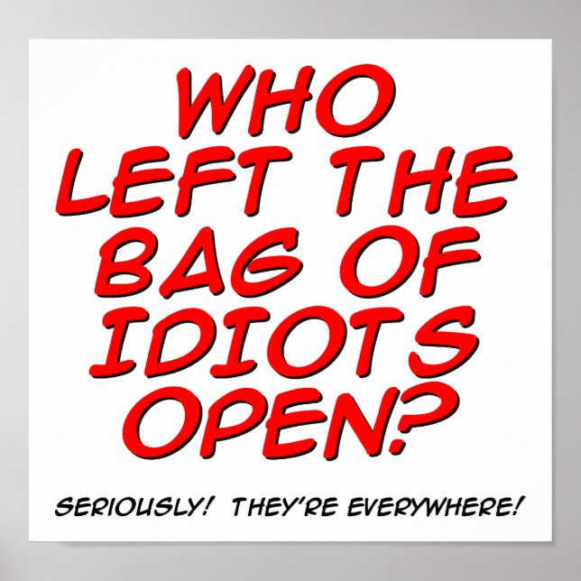 Bag av Idiots Funny Poster (Framsidan)