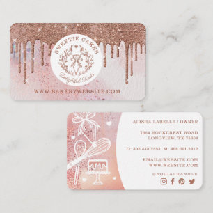 Bag Bakery Glitter Ro Guld Rosa Drives Visitkort