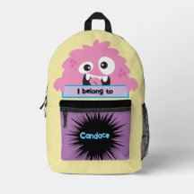 Bag Buddy Cute Rosa Monster Personlig Backpack
