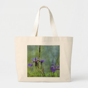 Bag för Blue Iris Impressionist Blommigt Jumbo Tygkasse