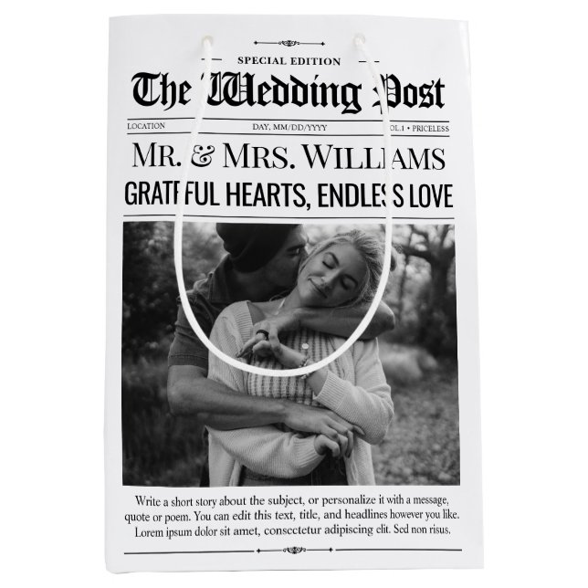 Bag för bröllopsfavoritsäckar Bröllop (Framsidan)