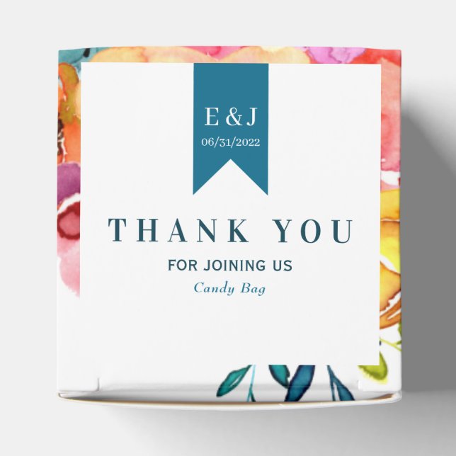 Bag för ljusa sommarfärgade bröllop presentaskar (Överdel)