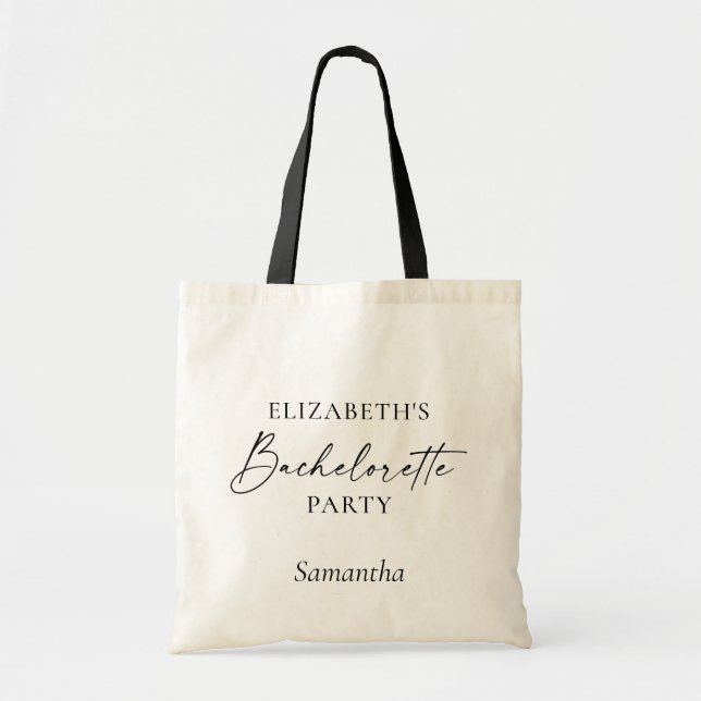 Bag för Modern Calligraphy Bachelorette Party Tygkasse (Framsidan)