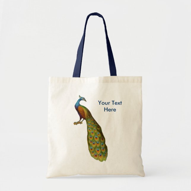 Bag för peacock Art Animal Tote Tygkasse (Framsidan)
