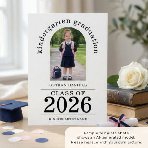 Båg-foto Förskoleexaminerad 2026 Meddelande