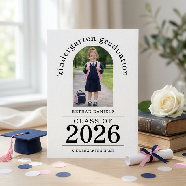 Båg-foto Förskoleexaminerad 2026 Meddelande (Skapare uppladdad)