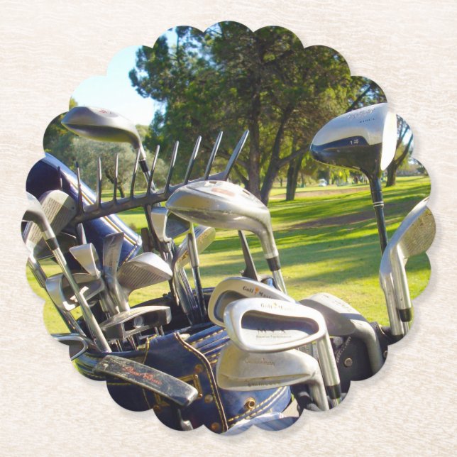 Bag Fullt av Golf-Klubbar, Pappra Party-Underlägg Underlägg Papper (Framsida)