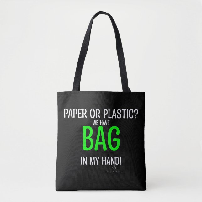 Bag i handpärmar. Med. Tote Tygkasse (Framsida)