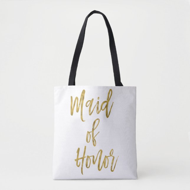 Bag maid of honor Guld Bröllop Tygkasse (Framsida)