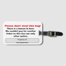 Bag-Märkrn "Steal this" Bagagebricka