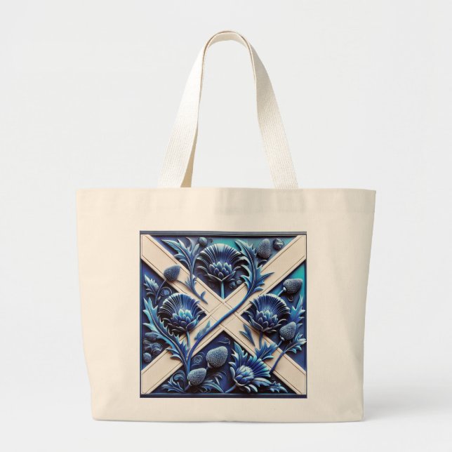 Bag med Scottish Thistles Design Jumbo Tygkasse (Framsidan)