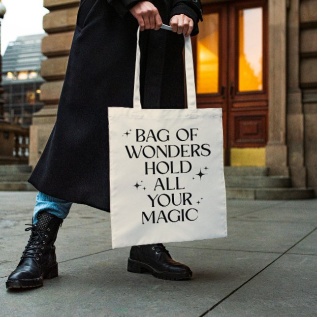 “Bag of Wonders – Hold All Your Magic” Tote Bag Tygkasse (Skapare uppladdad)