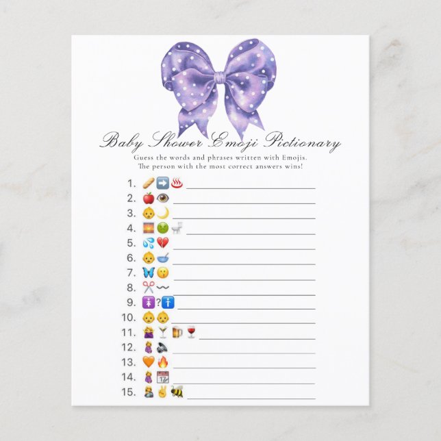 Båg prickig baby shower Emoji bildlek (Framsida)