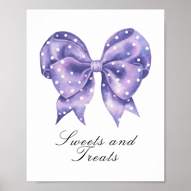 båg prickig baby shower - godis sötsaker poster (Framsidan)
