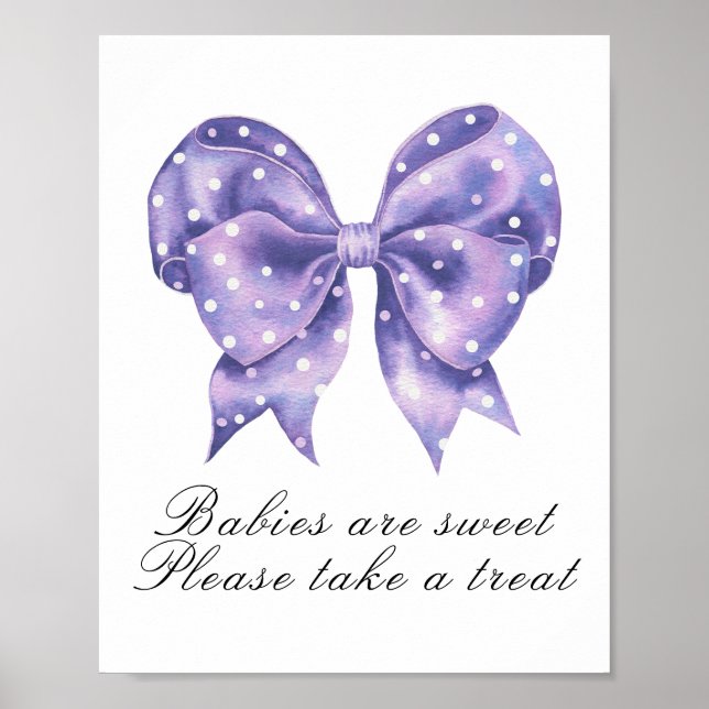 båg prickig baby shower - söt bebis poster (Framsidan)