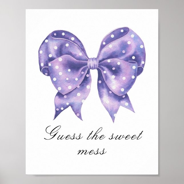 båg prickig baby shower - sött röra poster (Framsidan)