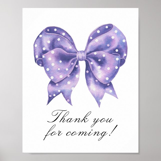 båg prickig baby shower - tack poster (Framsidan)