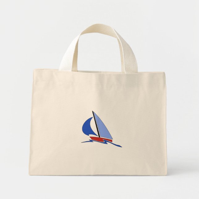 Bag - segelbåt mini tygkasse (Framsidan)