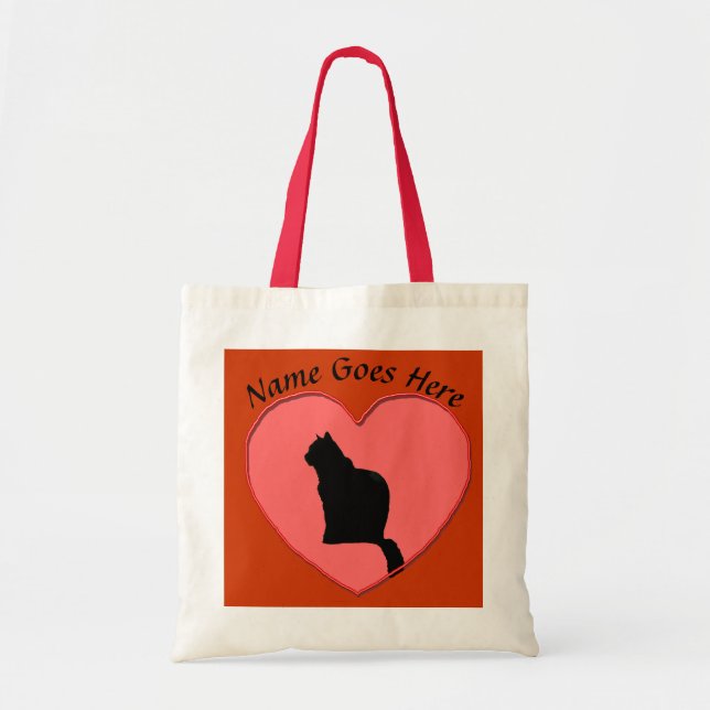 Bag - svart katt i Red Heart Ram Tygkasse (Framsidan)