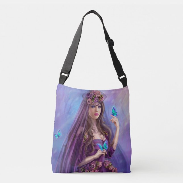 Bag Vackerlig kvinnlig fjärilar Axelväska (Framsida)