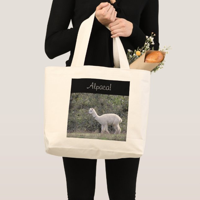 Bag - vit alpreaca jumbo tygkasse (Framsida (produkt))