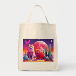 Bag with Cat Illustration Tygkasse