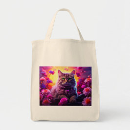 Bag with Cat Illustration Tygkasse
