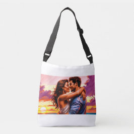 bag with romantic print of two lovers axelväska