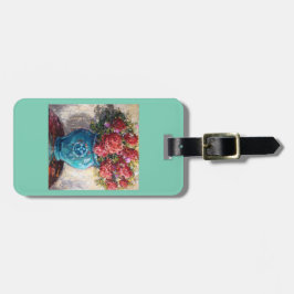 Bagage- eller handväskamärkre med den blom- bagagebricka