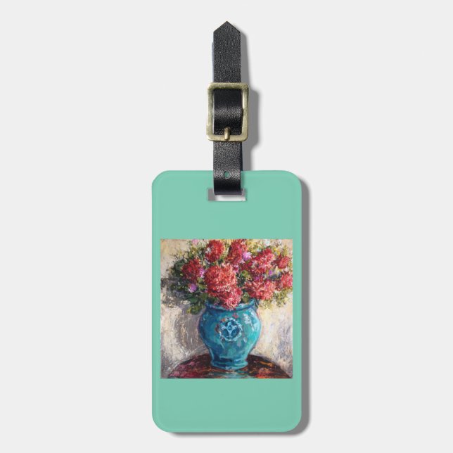 Bagage- eller handväskamärkre med den blom- bagagebricka (Vertikal Framsida)