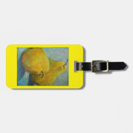 Bagage- eller handväskamärkre med gula pears på bagagebricka