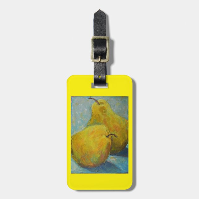 Bagage- eller handväskamärkre med gula pears på bagagebricka (Vertikal Framsida)