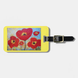 Bagage- eller handväskamärkre med röda vallmor bagagebricka