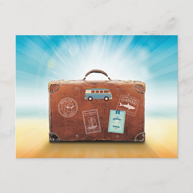 Bagage...packat och redo att gå. vykort (Framsida)