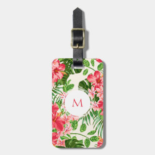 Bagage T för Monogram för blomma för Bagagebricka