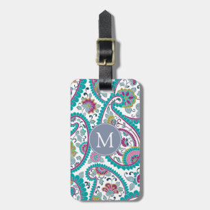 Bagage T för Monogram för perserBoteh Paisley Bagagebricka