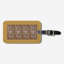 Bagageetikett med unik gulddesign