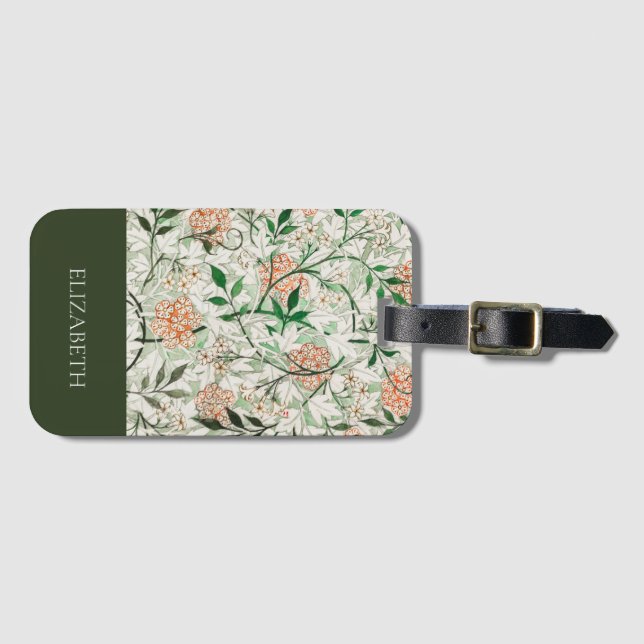 Bagagelapp: WILLIAM MORRIS : JASMINE Bagagebricka (Framsida horisontal)