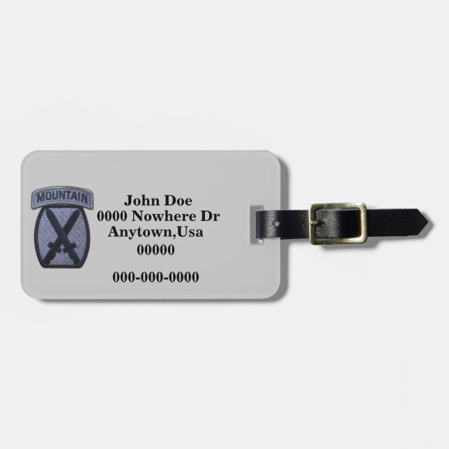 bagagemärke för det tionde dygnet runt bagagebricka (Horisontell Framsida)