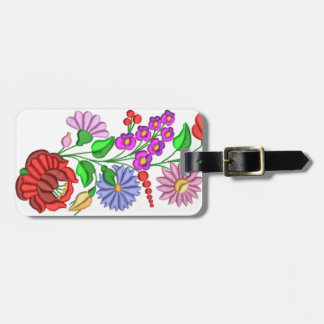 bagagemärkre, blomma, färg, kalocsa bagagebricka