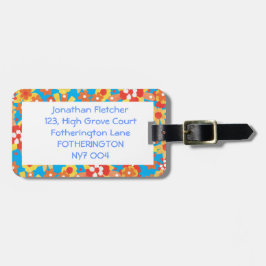 Bagagemärkre, Ditzy orange blommönster Bagagebricka