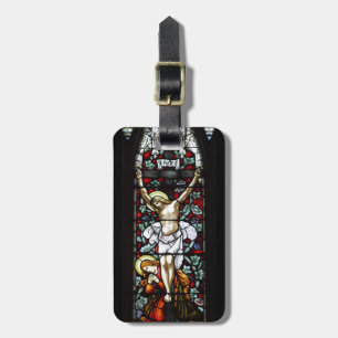 Bagagemärkre för Crucifixion (målat glass) Bagagebricka