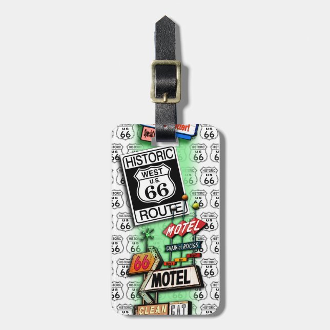 BAGAGEMÄRKRE för RUTT 66 vid PopArtDiva Bagagebricka (Vertikal Framsida)