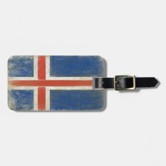 Bagagemärkre med bekymrad flagga från island bagagebricka