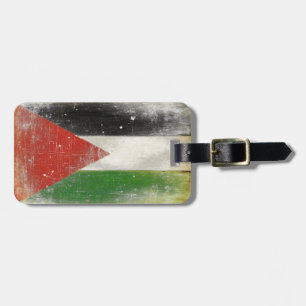 Bagagemärkre med bekymrad flagga från Palestina Bagagebricka