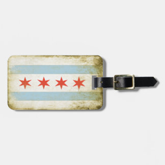 Bagagemärkre med den kalla Chicago flagga Bagagebricka
