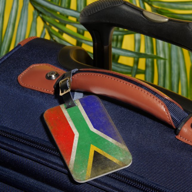 Bagagemärkre med den kalla Sydafrika flagga Bagagebricka (Framsida Insitu 1)